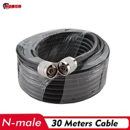30 Meters Coaxial Cable N Male Connector Low Loss 50-3 Black 30M Cable for 2G 3G 4G Cell Phone 4G Bo