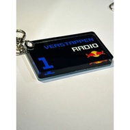 F1 Peripheral Radio Double-Sided Acrylic Turning Chamfering Keychain Collection Size 7cm * 4cm