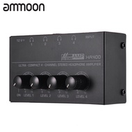 [ammoon]HA400 เครื่องขยายเสียงขนาดเล็ก 4 ช่องสัญญาณขนาดเล็กพิเศษพร้อมอะแดปเตอร์US Plug