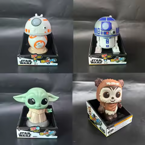 Star Wars Droidables & Friends R2-D2, BB-8 & C1-10P Grogu Chewbacca Articulated Droids with 20+ Soun