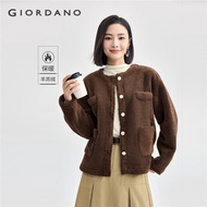 GIORDANO WOMEN Berber fleece crewneck jacket 05374898