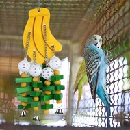 [Leipupa] Parrot Chewing Toy Ball Swing Hanging Cage Accessories Interactive Bird Playground for Mac