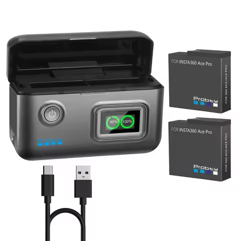 For Insta360 Ace Pro 2 Ace 2200mAh Battery with 2 Slots LCD Fast Charger for Insta360 Ace Pro 2 Came