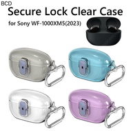 PC Hard Shell Protective Case for Sony WF-1000XM5 2023 Wireless Earbuds Shockproof Secure Lock Clear Case with Carabiner