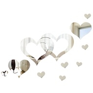 13Pcs/Set Fashion Heart Shape DIY Acrylic Mirror Wall Art Sticker Home Decor