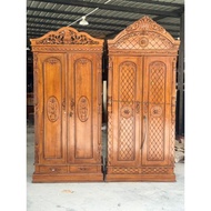 Almari baju kayu jati/wardrobe teak wood 2 doors 3 doors4/Almari kayu jati baju