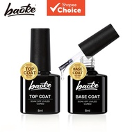 Baoke Gel Top Coat Base Coat for Gel Nail 2 Pcs 8 ml No Wipe Shiny Top Coat, Long Lasting High Gloss