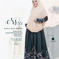 Nibras Gamis Syari NS 55 Warna Hijau Botol Baby Touc Motif Batik Busui