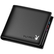 beg dompet lelaki dompet lelaki kulit original dompet lelaki Playboy Men's Genuine Leather Simple Sh