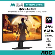 AOC 27" Q27G40ZDF QD-OLED (2560x1440 @240Hz) LCD Gaming Monitor (0.03ms (GtG), Input: HDMI+DP, Vesa,