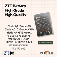 BATERI ZTE BLADE QLUX Q1 Q3 A320 A510 A520 L3 A7 A5 2020 S6 V6 GEEK 2 MF65 V815W VITA V9 V10 MF65 RE