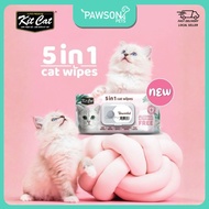 Kit Cat 5-in-1 Cat Wipes Ear Wipes, Eye Wipes Facial Wipes Grooming Wipes Paw Wipes (80 pcs) 7 Scent