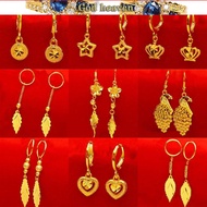 Earrings female 916 gold earrings 916 gold earrings earrings earrings earrings European 916 gold earrings long salehot