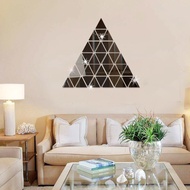 100 Pcs Acrylic 3D Triangle Mosaic Mirror Effect Wall Sticker Home Room DIY