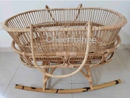 [Trends eMart] Solid Hand Crafted Detachedable Rattan Cradle Rocker Buaian Bayi Rotan Dua Guna Porta