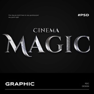 3D DESIGN | 🎬 Y2K Chrome Font Logo Mockup (Film Style) – Photoshop