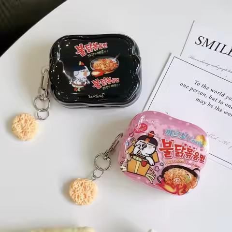 Cute 3D Ramen Instant Noodles Earphone Case For AirPods 1 2 3 4 Pro Pro2 Pro3 Funny Food Silicone Sh