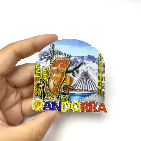 Andorra 3D Resin Fridge Magnet Landmark Building Snow Mountain Refrigerator Magnet Magneti Frigorife