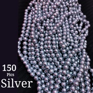 mutiara sintesis ADA UK 8 MM6 MM DAN 4 MM warna hitam-bahan kerajinan-mute mute-manik manik-