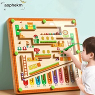 AOPHEKM Children Magnetic Number Maze, Walking Ball Wooden Color Sorting Toys, Hand-eye Coordination