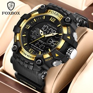 LIGE Original FOXBOX Large Dial Dual Display Luminous Waterproof Electronic Watch Men