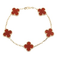 [Pre-owned] Van Cleef & Arpels Vintage Alhambra 5 Motif Carnelian Bracelet VCARD35500 Wrist size 18.