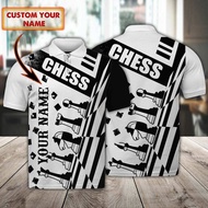 Chess Golf Polos for Men, Custom Golf Shirts Polo Summer Shirt S-5xl for Men Fashion Versatile