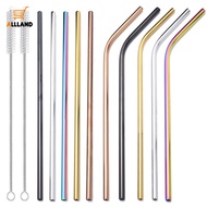 Reusable Stainless Steel Drinking Straw with Detail Cleaning Brush/ Colorful Metal Eco-friendly Elbow Milk Straw/ Drinkware Bar Party Accessory
