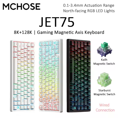 MCHOSE Jet 75 magnetic axis mechanical wired keyboard for Esports games office customization special