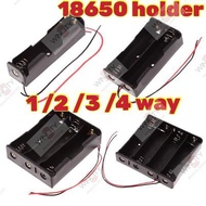 WSS 18650 Battery holder Storage Box Case DIY 1 2 3 4 Slot Way Batteries Clip Holder Container With Wire Lead Pin