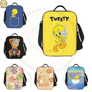 Cartoon Anime Tweety Bird Insulated Food Bag Durable Portable Kids School Lunch Bag With Adjustable 