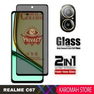 LAYAR Screen Protector Ceramic Matte Anti Spy Privacy Realme C67 4G 2023 Screen Protector + Camera L