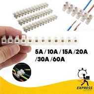 5A / 10A / 15A / 20A / 30A / 60A PVC Connector Terminal Block / Wire Connector