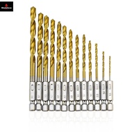 13pcs Tungsten Carbide Twist Drill Bit Power Tool HSS Titanium Coated Drill Bit