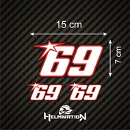 Sticker Package Number 69 Nicky Hayden Cutting Sticker 3pcs