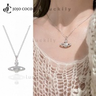 JOJO COCO Silver Planet Pendant Necklace Women's Korean Style Hip-Hop Collarbone Chain IEEI