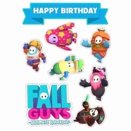 BIRTHDAY TOPPER BIRTHDAY CAKE TOPPER FALL GUYS CAKE DECORATIONS/