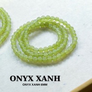 Blue and pink onyx jade bracelet is good for health and luck, wrapped in 3 rings of 6 mm