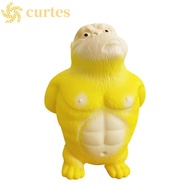 CURTES Squeeze Vent Gorilla, Orangutan Yellow Squeezing Monkey Toys, Creative Soft Rubber Stretch El