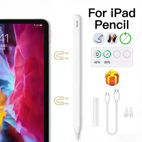 For Apple Pencil 2 Magnetic Charging Palm Rejection Stylus Pen for IPad Air 5 4 Pro 11 10.9 Mini 7 6