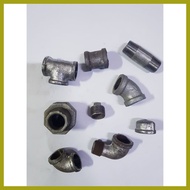 ◨ ▤ ✸ 1 1/4 1 1/ 2" 2" GI elbow, GI tee, GI Street Elbow, GI Elbow 45, GI coupling, GI cap, GI plug