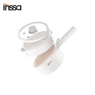 INSSA กระทะไฟฟ้า 1.5 ลิตร หม้อไฟฟ้า หม้อ หม้อหุงข้าวไฟฟ้า หม้อไฟฟ้าอเนกประสงค์ 600W Electric Multi cookers
