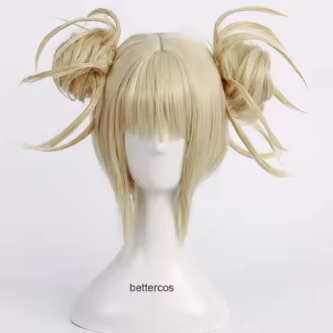 Anime Himiko Toga Wig Light Blonde Ponytails Heat Resistant Cosplay Costume