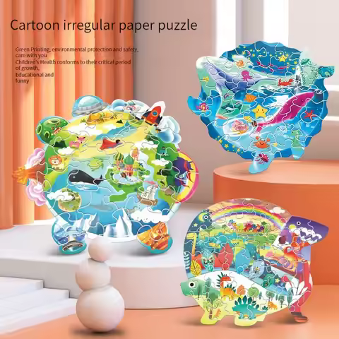 Cartoon Irregular Paper Puzzle 24-28-36 Pieces Jigsaw Puzzle Kids Toys Educational Mini Challenge Pu