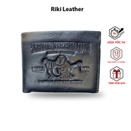 Ví Nam Da Bò Sáp Cao Cấp in 3D Ông Địa mang Tài Lộc và May Mắn cho gia chủ Khâu Viền Thủ Công - Vina