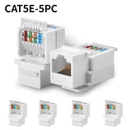 จัดส่งใน24ซม.5ชิ้น หัวแลนตัวเมีย เต้ารับหัวแลนตัวเมีย กันไฟ Lan RJ45 cat5e cat6 Jack RJ45