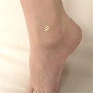 Trendy Summer Gold Sliver Color Leaf Chain Anklet For Woman Bohemian Vintage Footwear Leg Bracelets