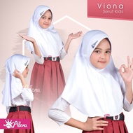 HIJAB ANAK 0RI ALENA ANAK 3 - 7 TAHUN MODEL SERUT POLOS KERUDUNG SEKOLAH TK DAN SD PUTIH - HITAM - C