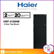 Haier 418L Refrigerator HRF-418IHM Two Door Top Mount Fridge Inverter HRF418IHM Peti Sejuk