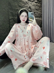 Bộ Tole lanh cổ tròn Babydoll mẫu mới bộ mặc nhà hợp thời trang mát mịn size 40/60 Kí